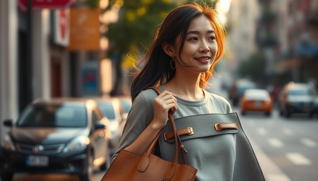 Ayu Ting Ting with Hermes Evelyne handbag