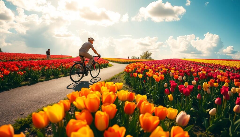 Tur Bersepeda di Kebun Tulip